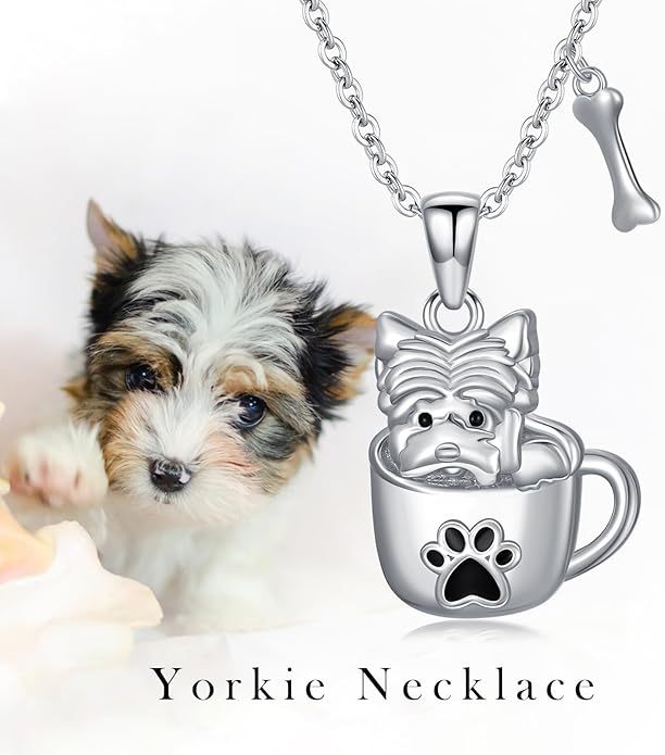 Dog Cat Necklace Pendant 925 Sterling Silver Pet Jewelry Gifts for Women