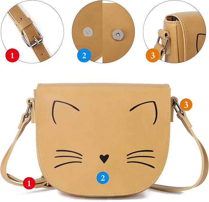 Gladdon Crossbody Bags for Teen Girls Small Fashion Preteen Purses Cat Birthday Gift for Girl