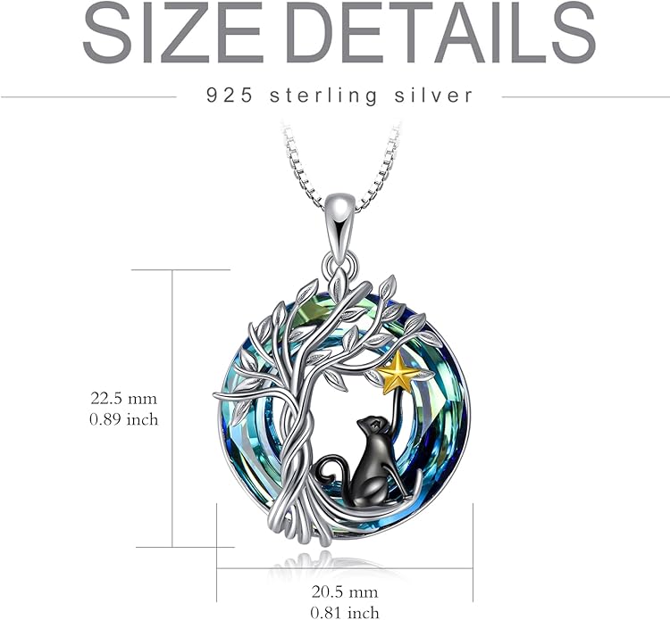 TOUPOP Tree of Life Animal Necklace 925 Sterling Silver Crystal/Abalone Shell Animal Pendant Jewelry Birthday Mothers Day Gifts for Women Mom Wife Her