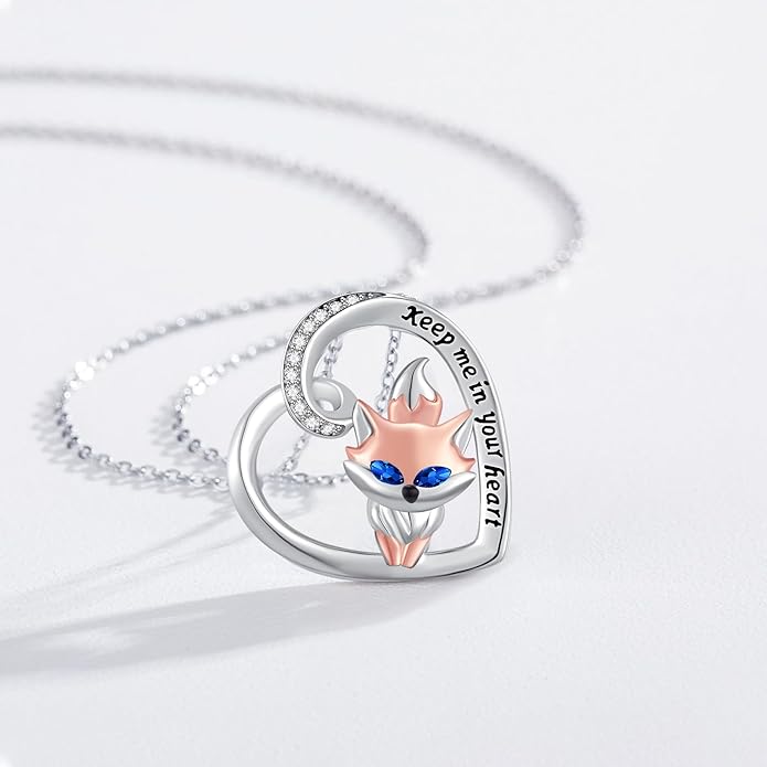 Black Cat/Fox/Owl/Panda/Butterfly/Cat/Dog Paw Print/Mushroom for Women Sterling Silver Animal Pendant Necklace Jewelry Christmas Birthday Gifts for Couples Sisters
