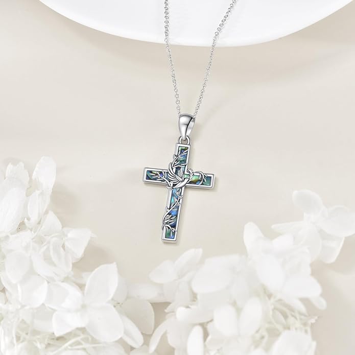 YFN Cross Necklace Sterling Silver Religious Cross Pendant Jewelry Christian Gifts for Women Men