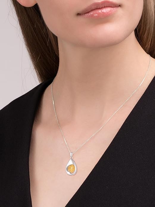 TANGPOET Teardrop Ashes Necklace 925 Sterling Silver Urn Necklace, Cremation Jewellery for Ashes Pendant, Gifts for Women Ladies, with Funnel Filler Kit