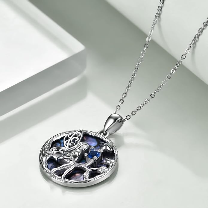 Sterling Silver Cute Animal Pendant Necklace Fox/Snake/Unicorn/Owl on Moon/Rabbit/Horse Necklace Jewelry Gifts for Women Mom Sister