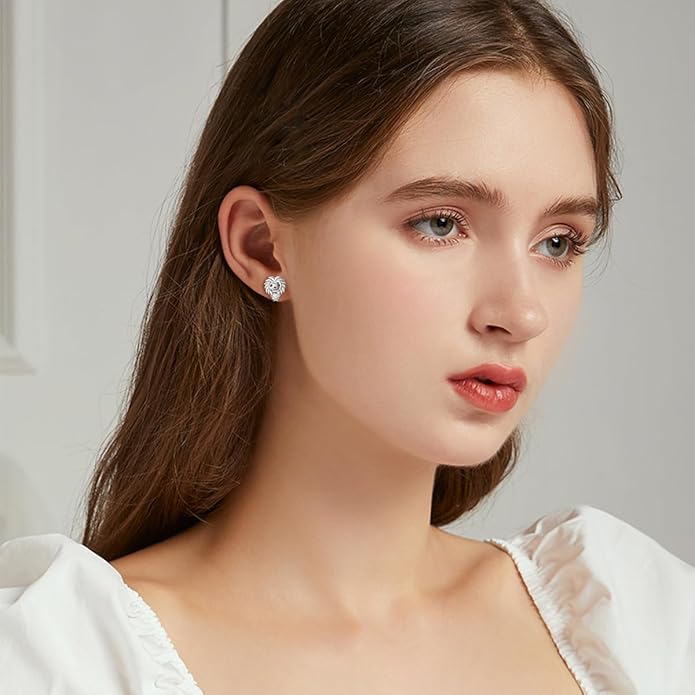 Sterling Silver Cat / Cow / Pig / Bunny / Squirrel / Giraffe / Highland Cow / Lion / Chicken / Ladybug / Star / Moon Stud Earrings for Women Cute Animal Post Earrings Hypoallergenic Animal Jewelry Gift for Teens Girls