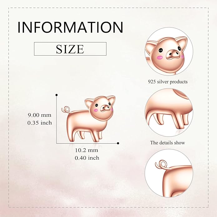 Sterling Silver Cat / Cow / Pig / Bunny / Squirrel / Giraffe / Highland Cow / Lion / Chicken / Ladybug / Star / Moon Stud Earrings for Women Cute Animal Post Earrings Hypoallergenic Animal Jewelry Gift for Teens Girls