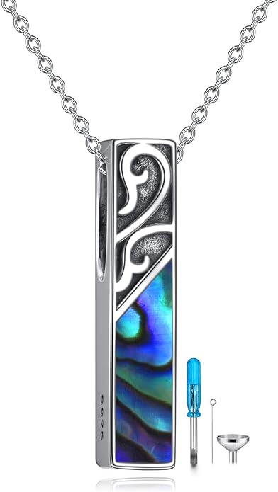 TIGER RIDER Urn Necklace for Ashes for Women 925 Sterling Silver Cremation Jewelry for Ashes