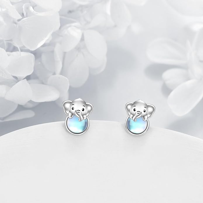 Sterling Silver Cat / Cow / Pig / Bunny / Squirrel / Giraffe / Highland Cow / Lion / Chicken / Ladybug / Star / Moon Stud Earrings for Women Cute Animal Post Earrings Hypoallergenic Animal Jewelry Gift for Teens Girls