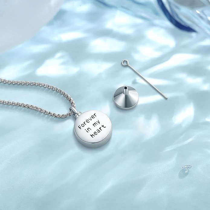 EUDORA Sterling Silver Urn Necklace for Ashes for Women Men, Ash Pendant for Human Cat Dog Ashes, Necklace for Ashes of Loved One Dad Mom Papa Pet Cremation Souvenir Jewelry for Funeral, 20inch