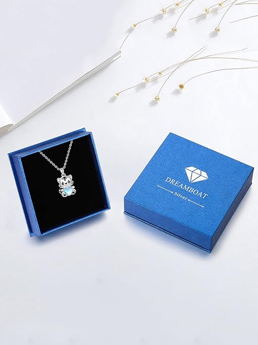 Dreamboat Moonstone Animal Pendant Necklace for Women 925 Sterling Silver Cute Animals Jewelry Gifts