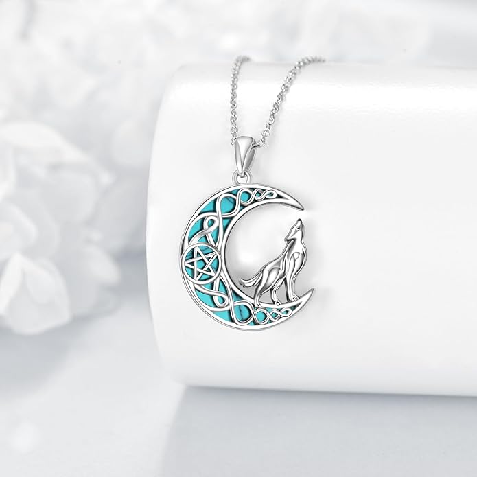 YAFEINI Animal Necklace Sterling Silver Moonstone/Turquoise/Abalone Shellfish Pendant Animal Necklace Cute Animal Jewelry Birthday Gifts Woman