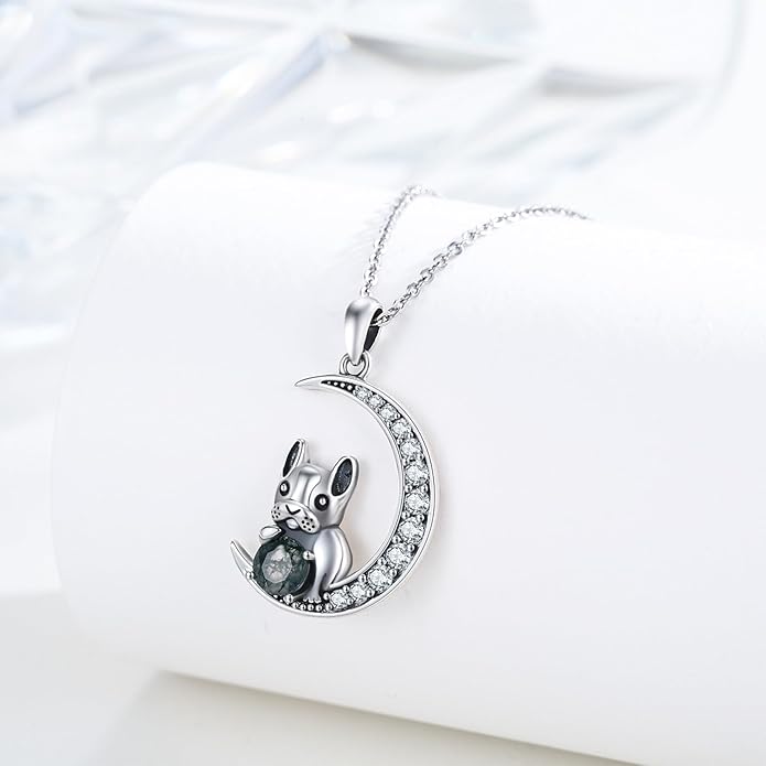 Animal Necklace 925 Sterling Silver Cat/Dog/Fox/Axolotl/Highland Cow Pendant Necklace Cute Animal Jewelry Graduation Gifts for Women