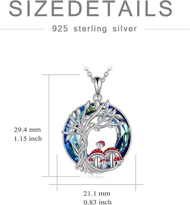 TOUPOP Tree of Life Animal Necklace 925 Sterling Silver Crystal/Abalone Shell Animal Pendant Jewelry Birthday Mothers Day Gifts for Women Mom Wife Her