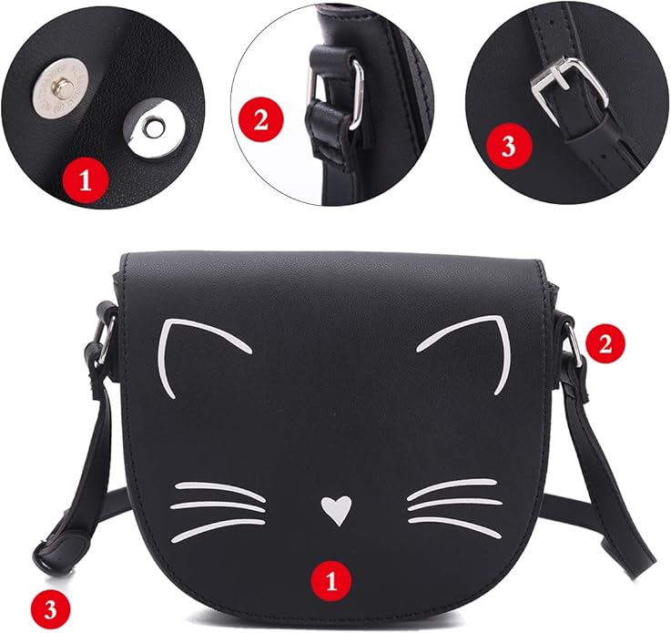 Gladdon Crossbody Bags for Teen Girls Small Fashion Preteen Purses Cat Birthday Gift for Girl