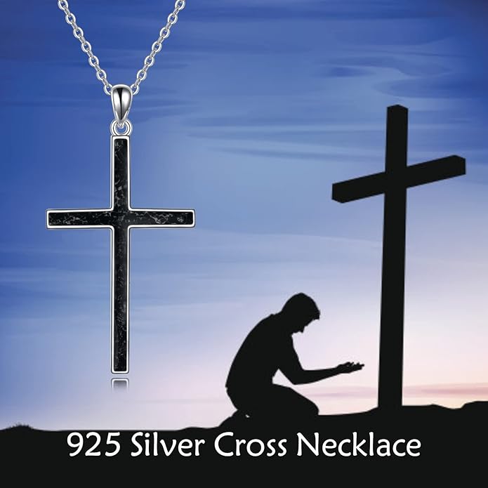 YFN Cross Necklace Sterling Silver Religious Cross Pendant Jewelry Christian Gifts for Women Men