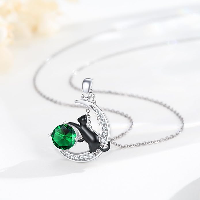 Animal Necklace 925 Sterling Silver Cat/Dog/Fox/Axolotl/Highland Cow Pendant Necklace Cute Animal Jewelry Graduation Gifts for Women