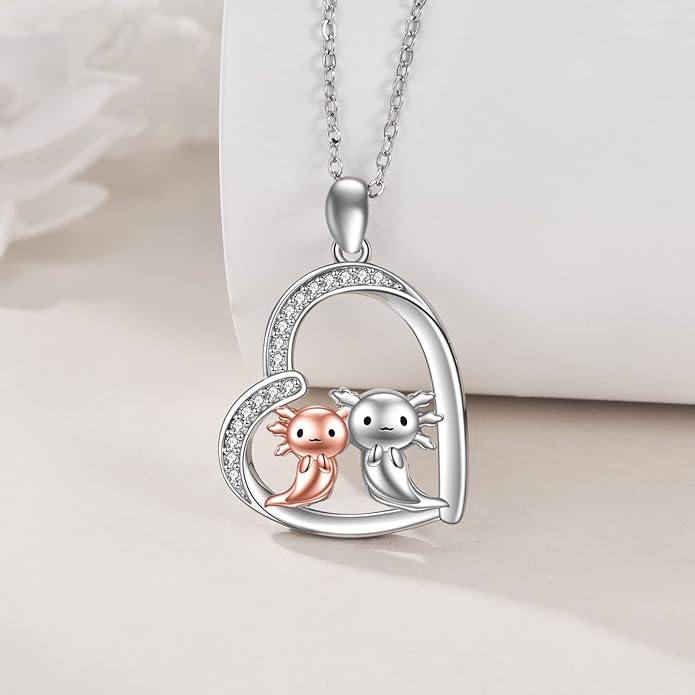 Sterling Silver Cute Animal Pendant Necklace Fox/Snake/Unicorn/Owl on Moon/Rabbit/Horse Necklace Jewelry Gifts for Women Mom Sister