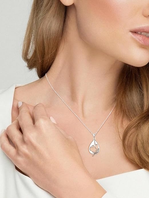 TANGPOET Teardrop Ashes Necklace 925 Sterling Silver Urn Necklace, Cremation Jewellery for Ashes Pendant, Gifts for Women Ladies, with Funnel Filler Kit