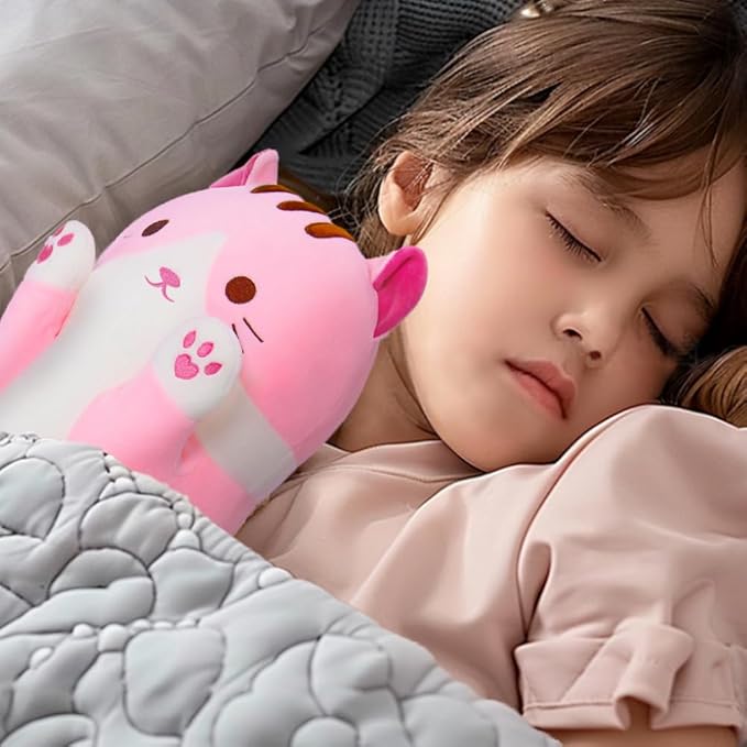 Long Cat Plush Body Pillow, Cute Cat Plush Toy Pillows with Wings, Stuffed Animals Kitten Soft Plushies Gifts for Kids Girls Girlfriend(Pink, 35.4in/90cm)