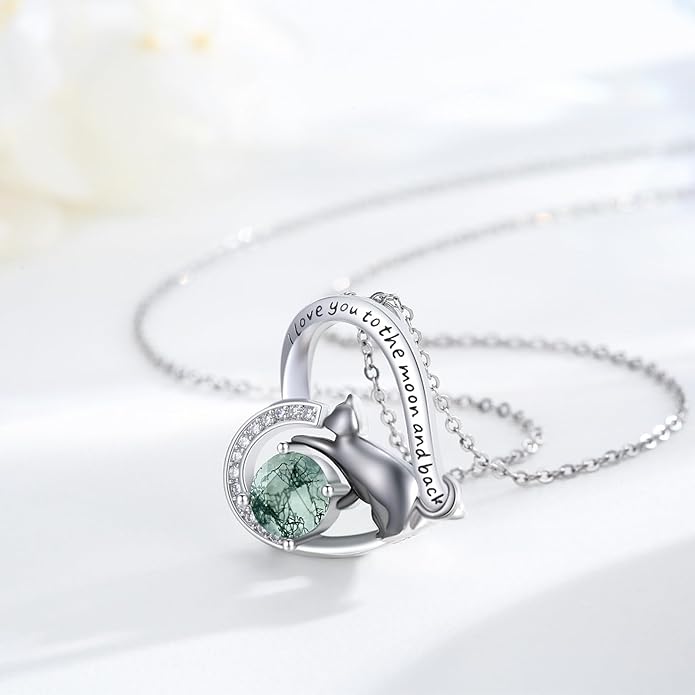 Animal Necklace 925 Sterling Silver Cat/Dog/Fox/Axolotl/Highland Cow Pendant Necklace Cute Animal Jewelry Graduation Gifts for Women