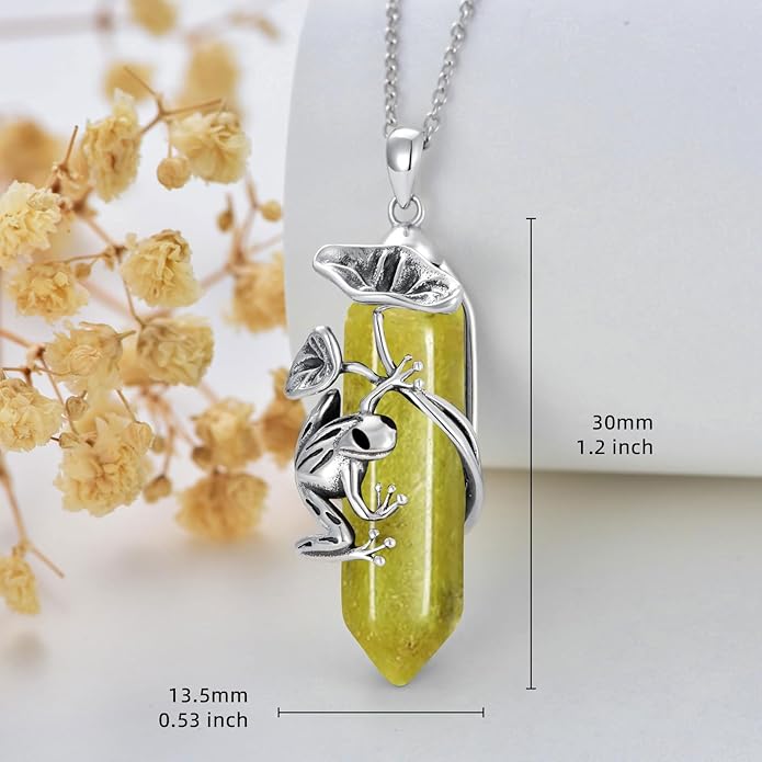 Frog Necklace 925 Sterling Silver Frog Pendant Birthstone Quartz Jewelry Gift for Women s Mom