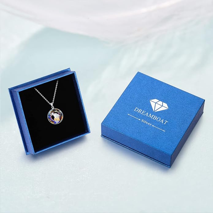 Dreamboat Sterling Silver Cat Necklace for Women Crystal Necklace Cute Animal Necklace Kitten Necklace Cat Pendant Friendship Cat Jewelry Gifts