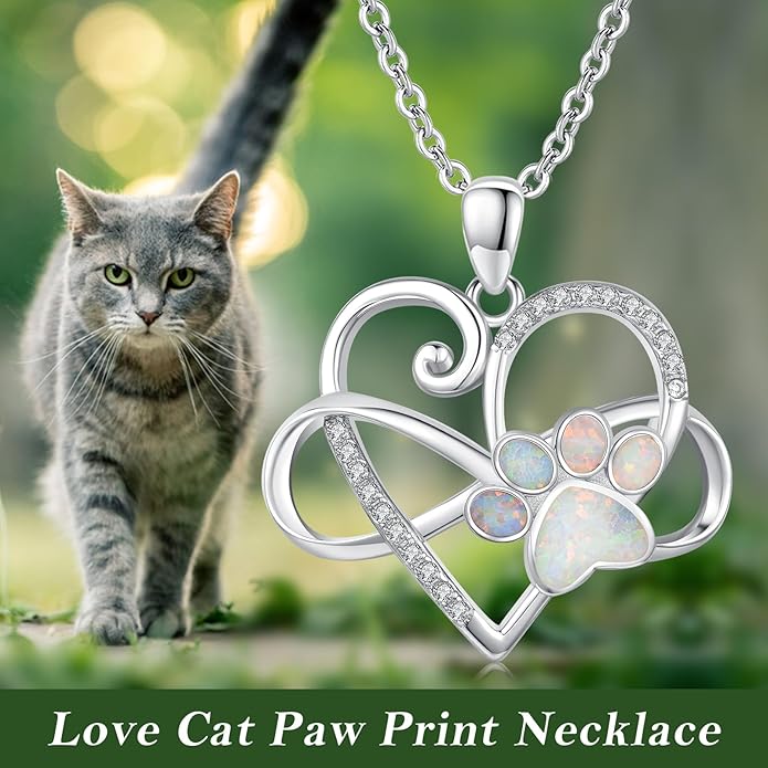 Dog Cat Necklace Pendant 925 Sterling Silver Pet Jewelry Gifts for Women