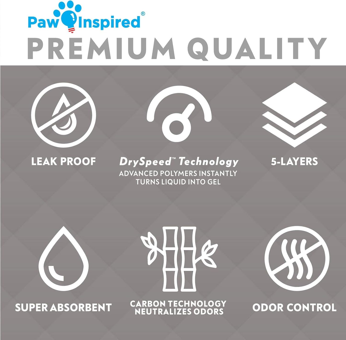 Paw Inspired Disposable Guinea Pig Cage Liners | Bamboo Charcoal Odor Controlling | Super Absorbent Liners Pee Pads for Ferrets, Rabbits, Hamsters, and Small Animals (47" x 26" (Midwest), 8 Count)