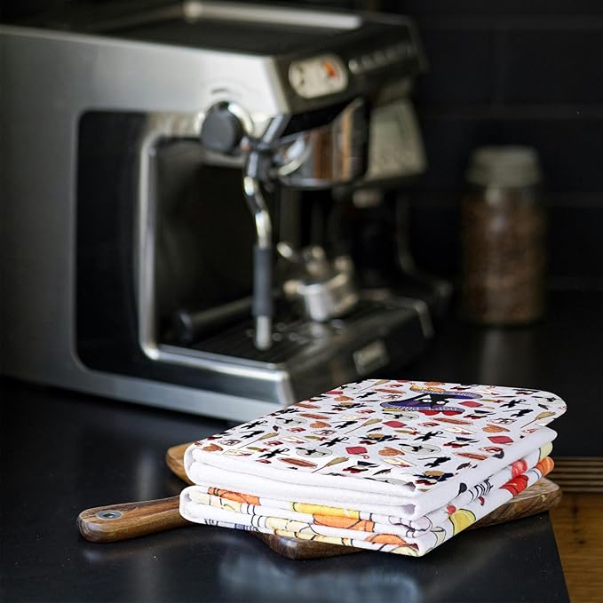 CMNIM Kiki Inspired Gifts Kiki Kitchen Towel Kiki Bakery Gifts for Baking Lover Kiki Anime Fans Gift Black Cat Jiji Hand Towel (25429 K Cat Towel)