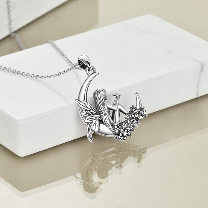 Sterling Silver Cute Animal Pendant Necklace Fox/Snake/Unicorn/Owl on Moon/Rabbit/Horse Necklace Jewelry Gifts for Women Mom Sister