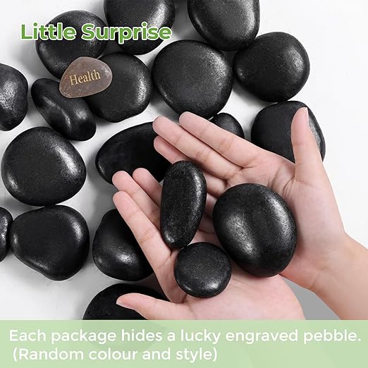 SIDONG 10 lbs Black River Rocks, 1.5-2.5 Inches Polished Pebbles for Indoor Plants, Aquarium Rocks Used in Fish Tank, Decorative Stones for Plants, Vases, Home DΓ©cor, Crafting, Garden Landscaping