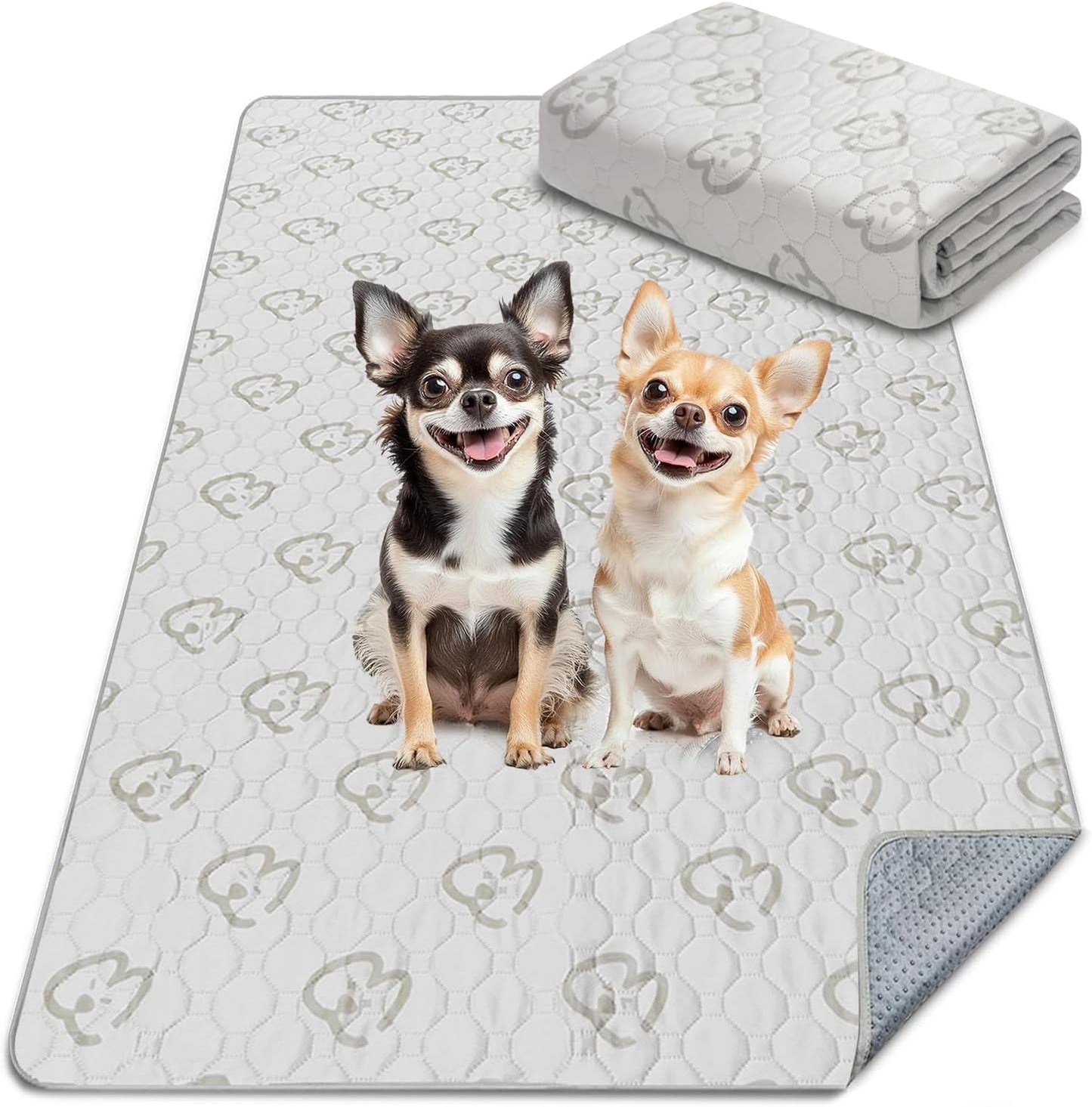 FXW Washable Pee Pads for Dogs, Puppy Pads with Super Absorbent, Specifically Designed for Potty Training, 70" × 30" Rectangle, Khaki, 1 Pack