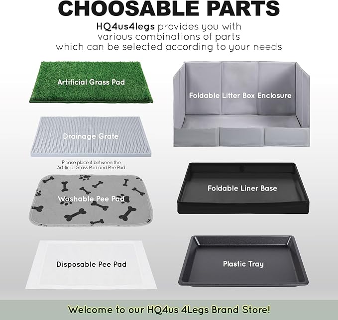 Dog Grass Pad with Tray Extra Large 45”×34”, Dog Potty with Ultra-Absorbent Artificial Grass for Dogs with Hemmed Edge, Pee Pads for Dogs, Realistic, Odor Free Litter Box for Balcony