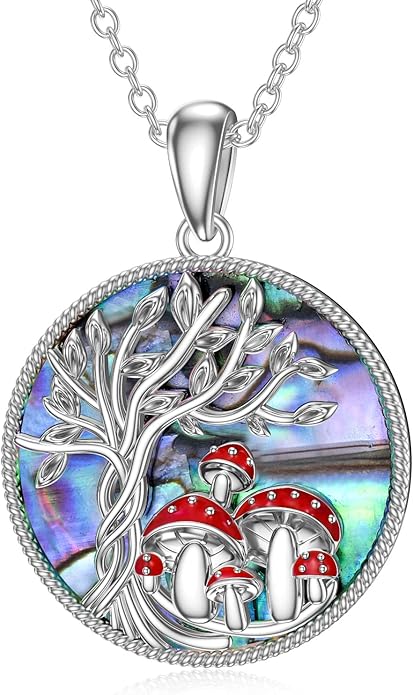 TOUPOP Tree of Life Animal Necklace 925 Sterling Silver Crystal/Abalone Shell Animal Pendant Jewelry Birthday Mothers Day Gifts for Women Mom Wife Her