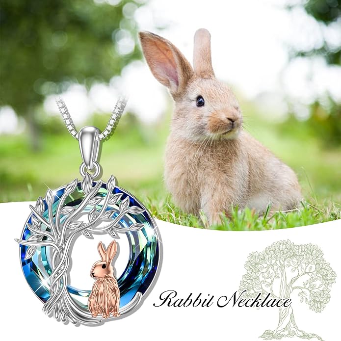 TOUPOP Tree of Life Animal Necklace 925 Sterling Silver Crystal/Abalone Shell Animal Pendant Jewelry Birthday Mothers Day Gifts for Women Mom Wife Her