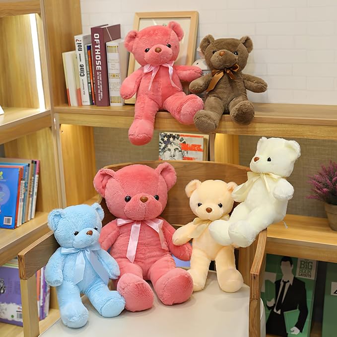 Blue Teddy Bear Stuffed Animals 13.4 inch Soft Small Teddy Bear Cute Cuddly Stuffed Plush Toys for Birthday Valentine’s Day Wedding Graduation Party