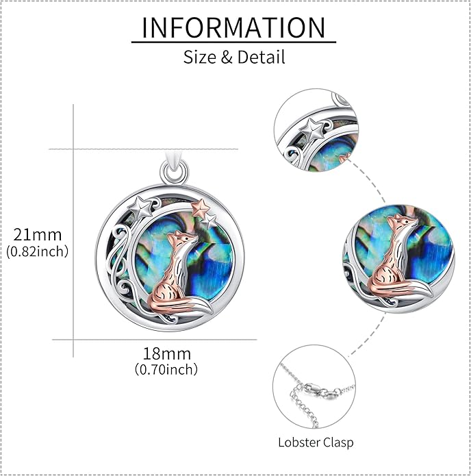 Sterling Silver Cute Animal Pendant Necklace Fox/Snake/Unicorn/Owl on Moon/Rabbit/Horse Necklace Jewelry Gifts for Women Mom Sister