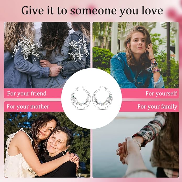 NARMO 925 Sterling Silver Hoop Earrings for Women Hypoallergenic Lightweight Simple Huggie Hoop Earrings Twisted Hoop Earrings Colorful Cubic Zirconia Hoop Earrings Rainbow Hoop Earrings