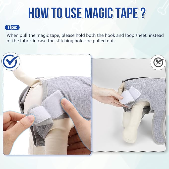 Lukovee Recovery Suit for Dogs, Zipper On Recovery Suit for Female Male Dog, Onesie Abdominal Wounds Cone E-Collar Alternative Prevent Licking Spay Recovery Suit (M,GY)