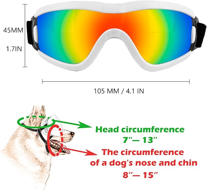 Small Dog Sunglasses with Adjustable Strap UV Protection, Winproof Puppy Sunglasses, Suitable for Dogs Eyes Protection,Soft Dog Goggles