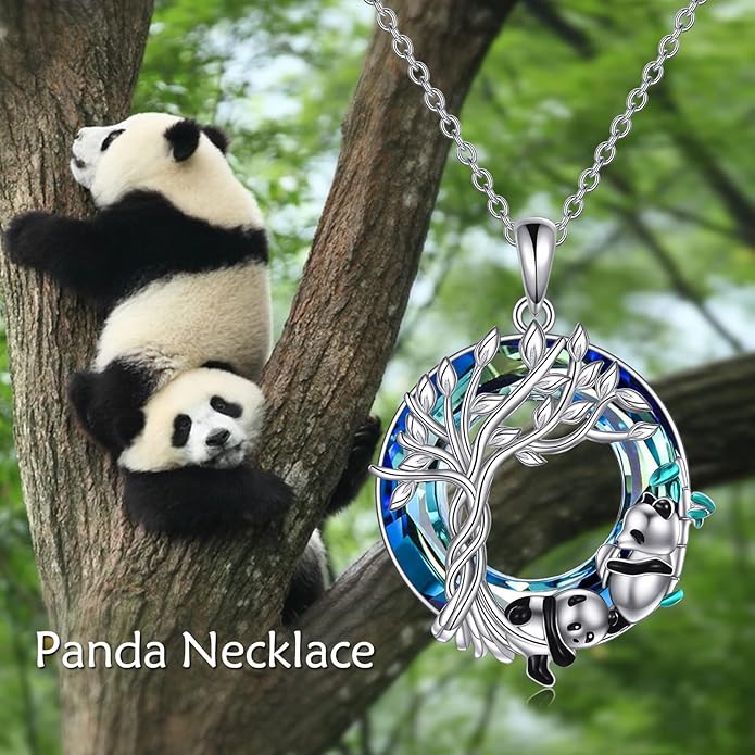 TOUPOP Tree of Life Animal Necklace 925 Sterling Silver Crystal/Abalone Shell Animal Pendant Jewelry Birthday Mothers Day Gifts for Women Mom Wife Her