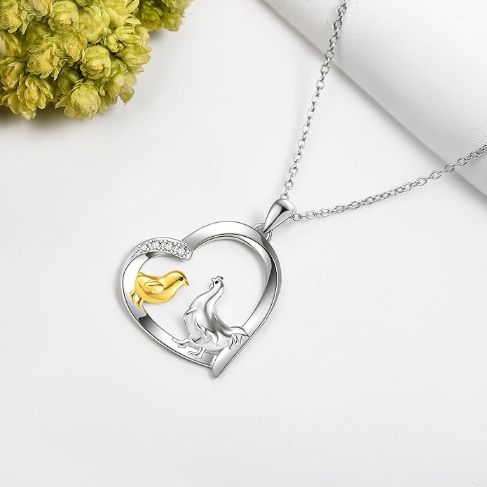 Sterling Silver Cute Animal Pendant Necklace Fox/Snake/Unicorn/Owl on Moon/Rabbit/Horse Necklace Jewelry Gifts for Women Mom Sister