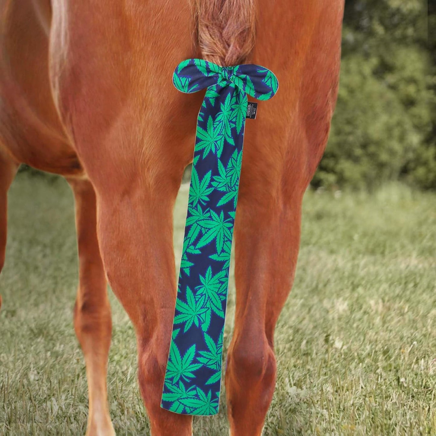 Harrison Howard Stretchy Tail Guard for Horses - Breathable, Slip-on Design, Protects Tail, 22" L Length, Easy Grooming - Live Leaf