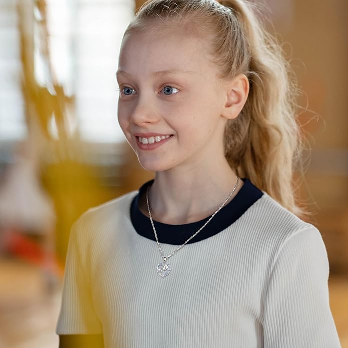 EUDORA Sterling Silver Mother Daughter Necklace for Women, Mama Son Daughter Necklace Pendant for Mom and Daughter,Mom Jewelry from Daughter Mother's Day Gift for Mother Daughter Aunt Grandma