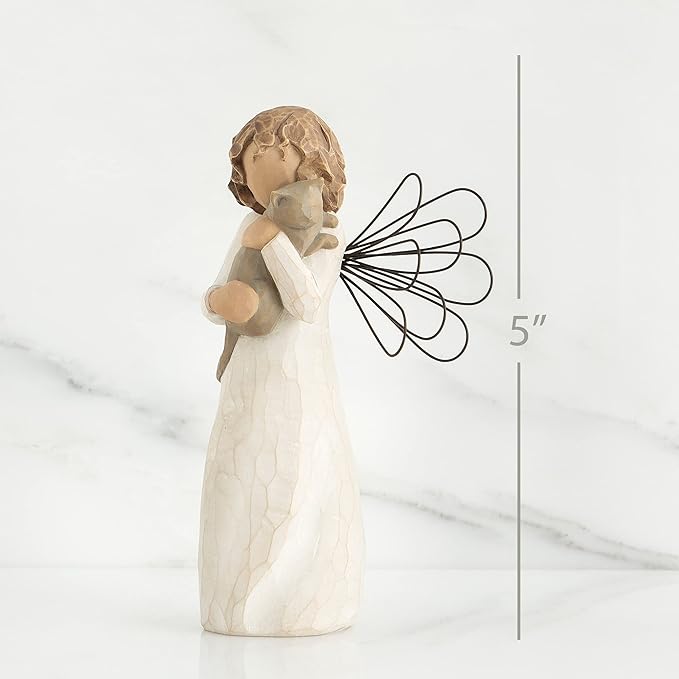 Willow Tree with affection Angel, I Love Our Friendship, Gift to Celebrate Loving Pets and Cat Lovers, Sculpted Hand-Painted Figurine