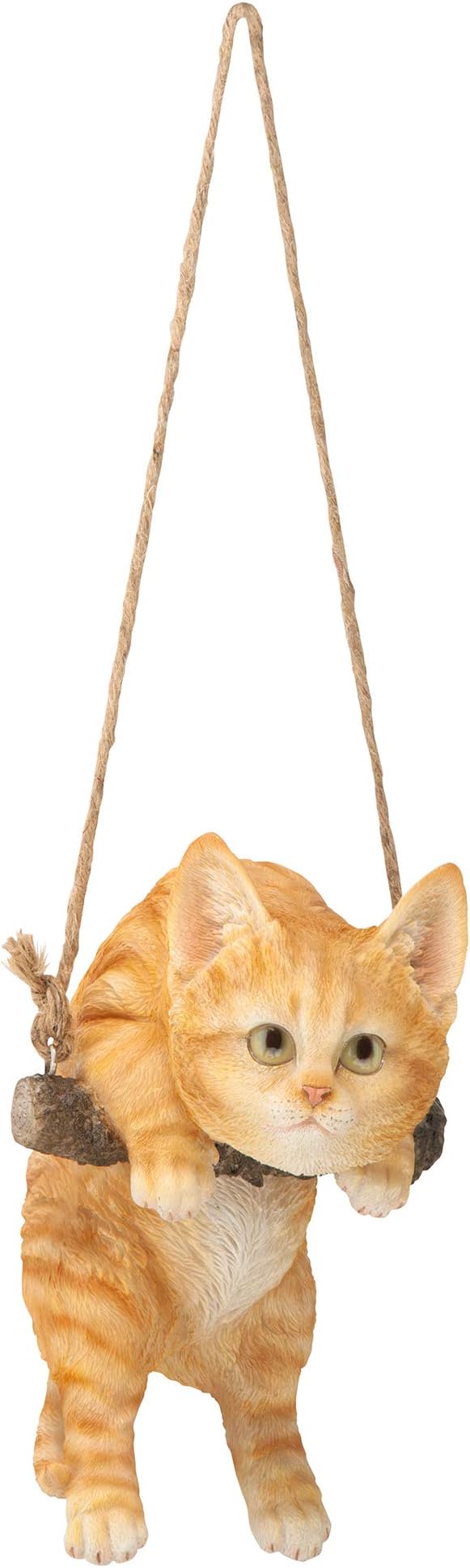 Design Toscano Orange Tabby Kitty on a Perch Hanging Cat Sculpture