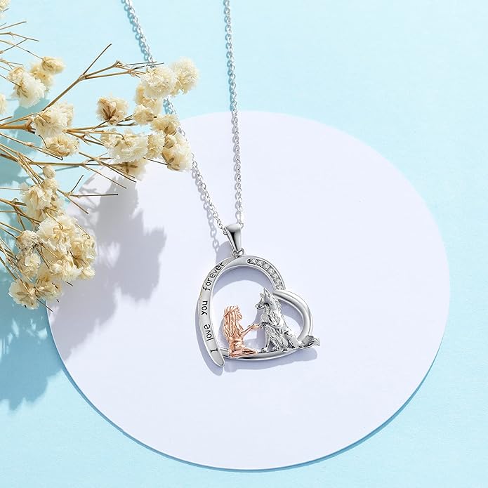 Sterling Silver Cute Animal Pendant Necklace Fox/Snake/Unicorn/Owl on Moon/Rabbit/Horse Necklace Jewelry Gifts for Women Mom Sister
