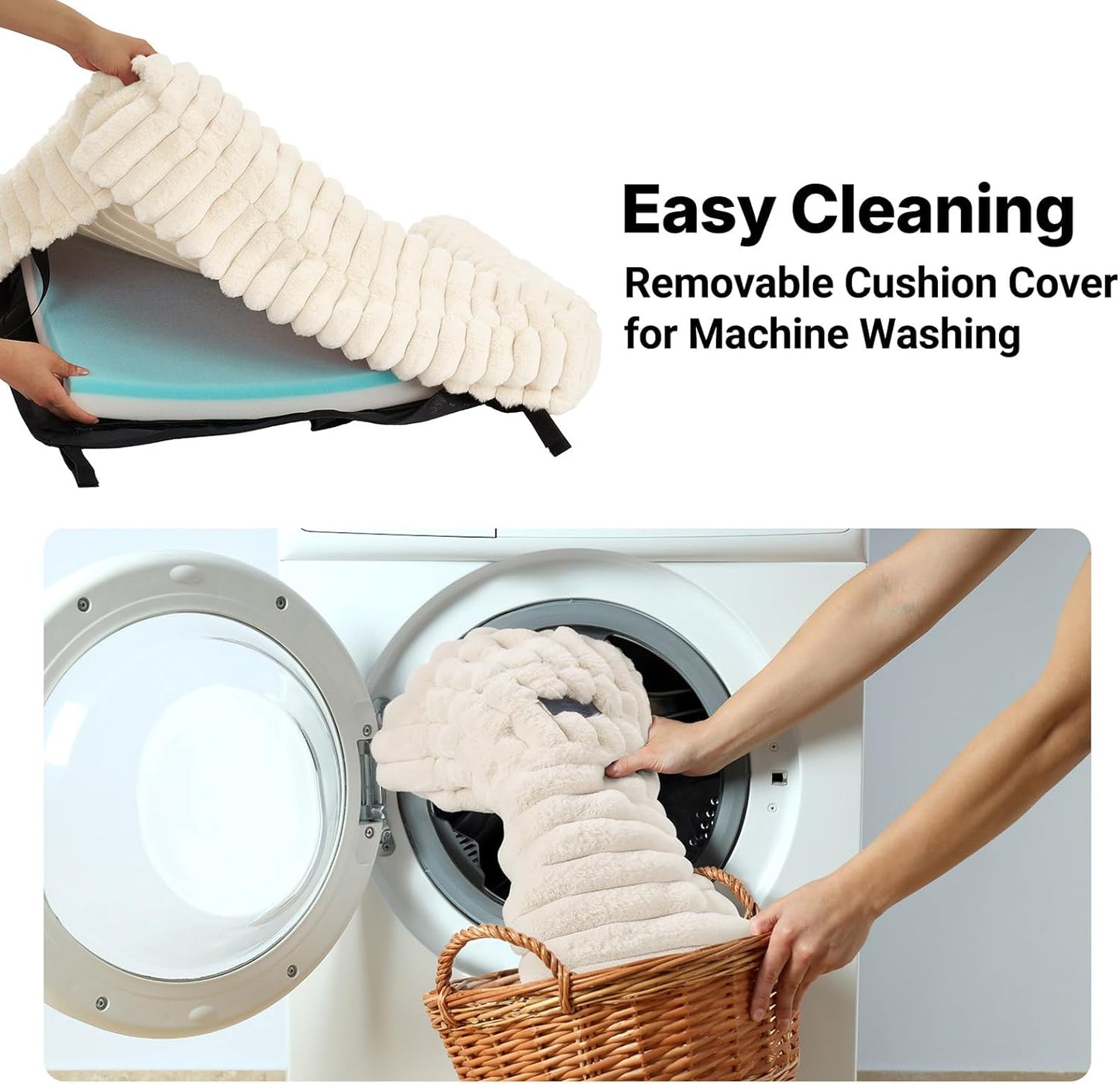 Veehoo Elevated Dog Bed with Bolster Cushion, Fluffy Plush Dog Couch Beds for Small Dogs, Cats, Washable Raised Pet Cot with Non-Slip Feet for Indoor or Patios Use, 24 x 18 Inches, White