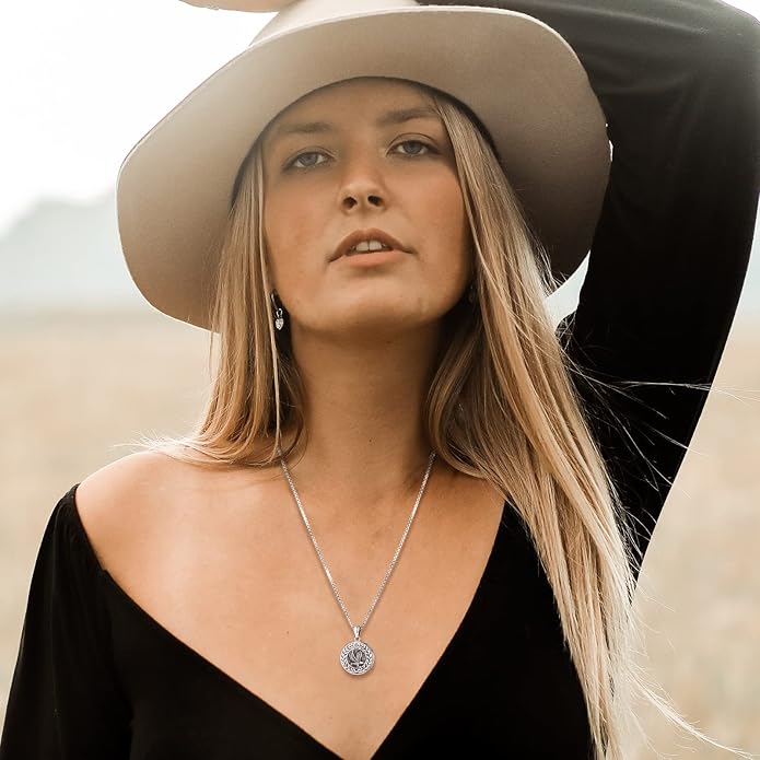 Picture Locket Necklace for Women Men Rose 14K Real Gold 925 Sterling Silver Jewelry Heart Locket Necklace that Holds Pictures Tree of Life Viking Wolf Celtic Knot St Christopher St Michael Pendant