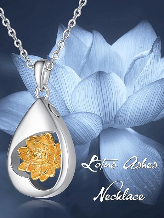 TANGPOET Teardrop Ashes Necklace 925 Sterling Silver Urn Necklace, Cremation Jewellery for Ashes Pendant, Gifts for Women Ladies, with Funnel Filler Kit