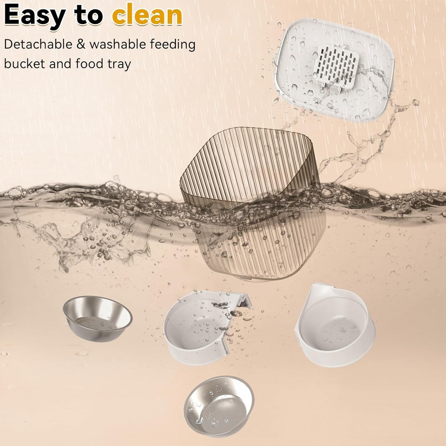 Smart Automatic Cat Feeders, Cat Feeder with Camera for Two Cats,1080P HD Video with Night Vision 2.4G WiFi Auto Pet Feeder with 2-Way Audio,5L Pet Food Storage Container,Detachable for Easy Clean